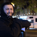Hobo Johnson Leans on Parking Meter